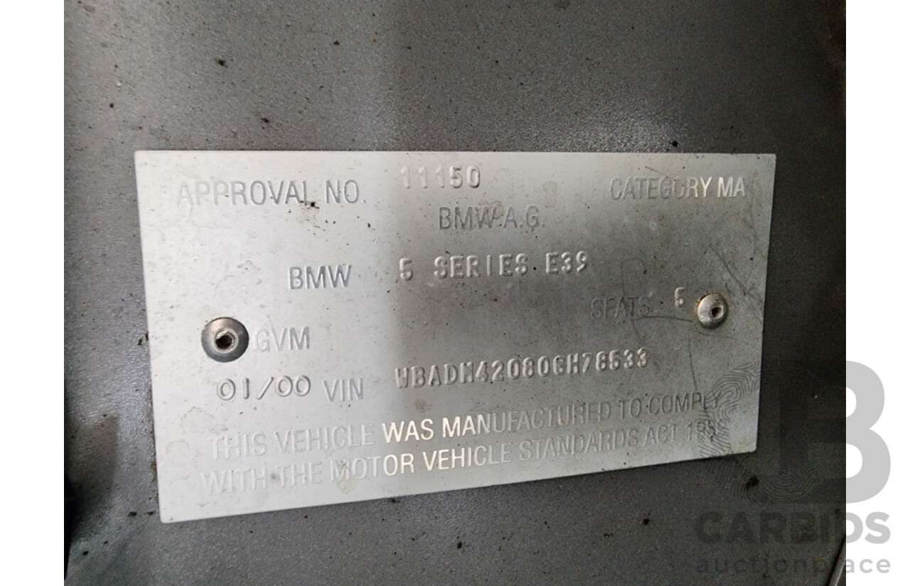 1/2000 Bmw 5 23i E39 4d Sedan Silver 2.5L