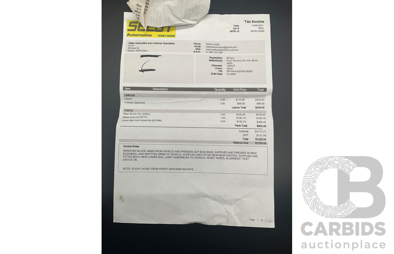 1/2006 Ford Territory Ghia (4x4) SY 4d Wagon Lightning Strike Metallic 4.0L