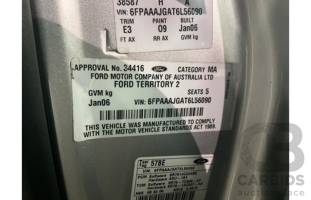 1/2006 Ford Territory Ghia (4x4) SY 4d Wagon Lightning Strike Metallic 4.0L