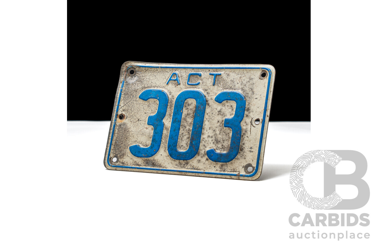 ACT 3 Digit Numerical Motor Vehicle Number Plate - 303