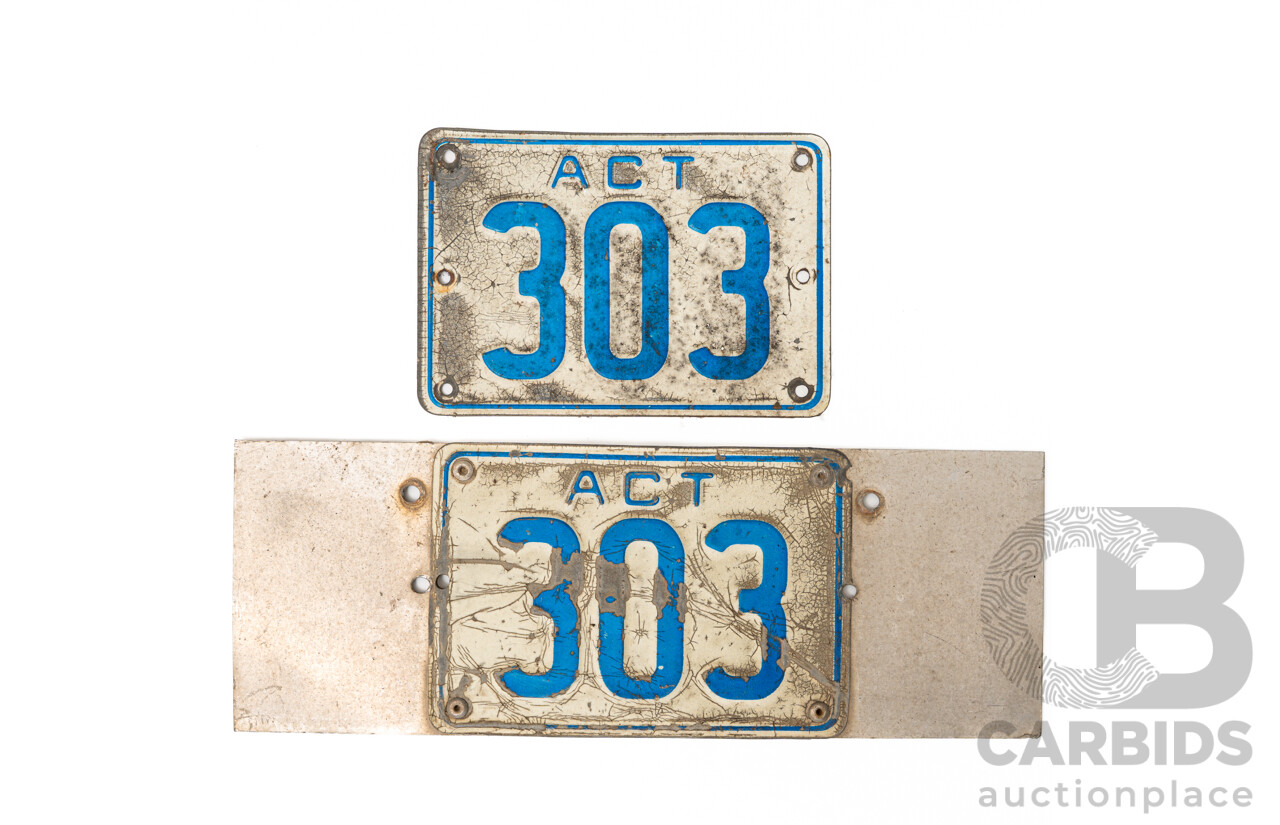 ACT 3 Digit Numerical Motor Vehicle Number Plate - 303