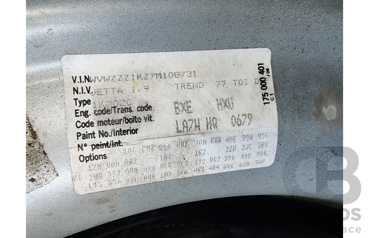 2/2008 Volkswagen Jetta 2.0 TDI 1KM MY08 UPGRADE 4d Sedan Silver 2.0L