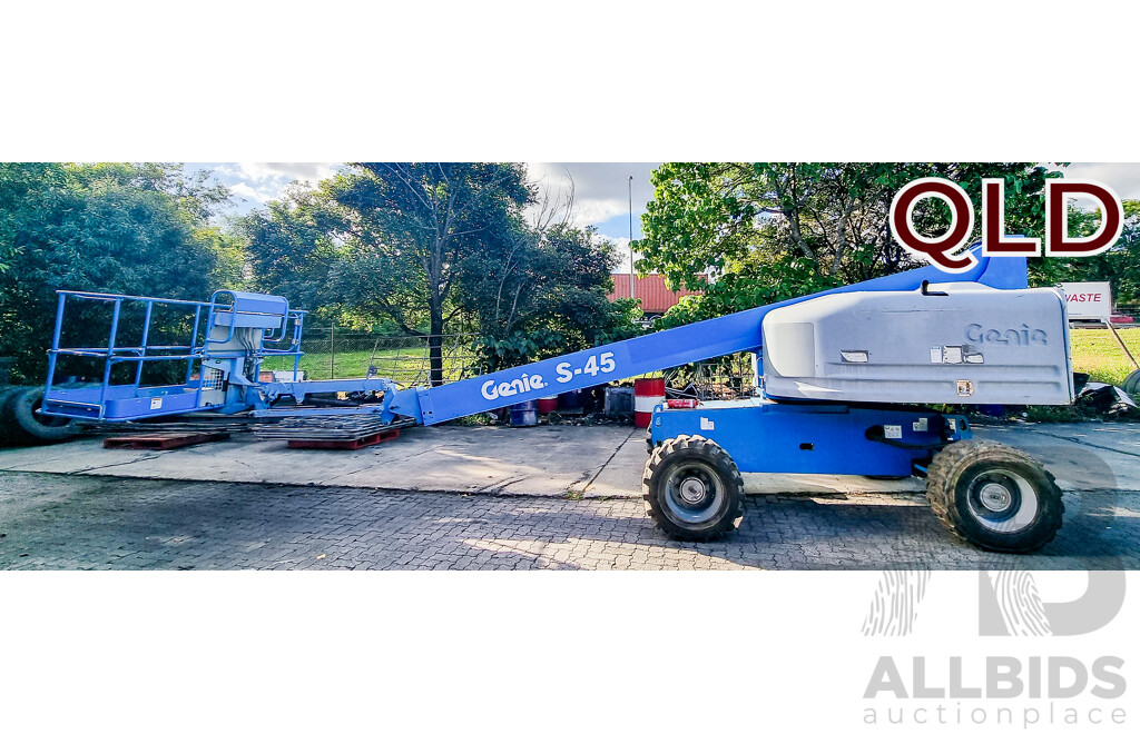 08/2008, 6.8 Tonne, 45ft Diesel Deutz F3L 2011, Telescopic Genie S-45 4WD - 13.7m Stick Boom Lift