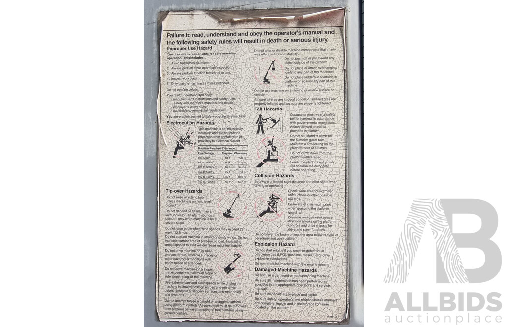 08/2008, 6.8 Tonne, 45ft Diesel Deutz F3L 2011, Telescopic Genie S-45 4WD - 13.7m Stick Boom Lift