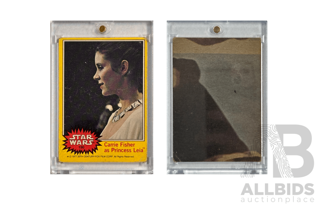1977 Topps Star Wars Trading Card With Carrie Fisher as Princess Leia