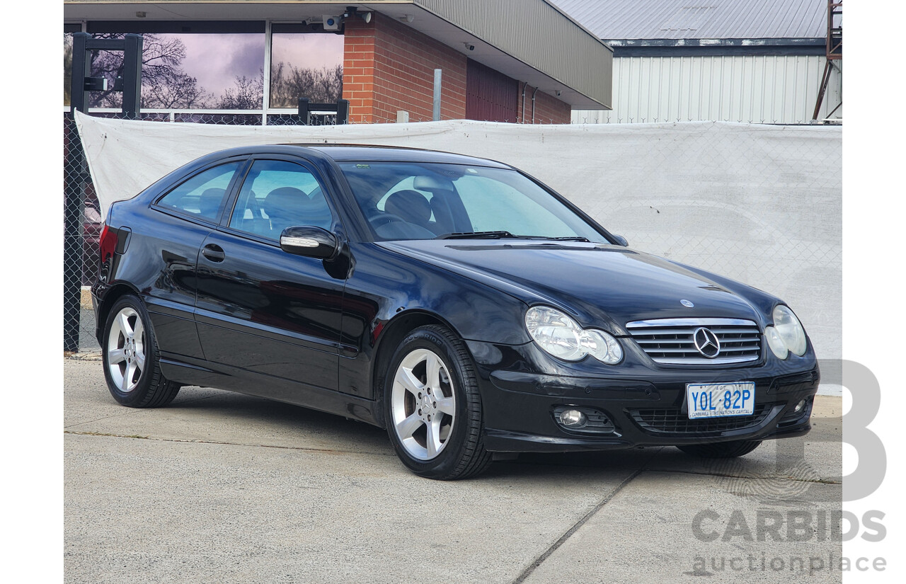 12/2005 Mercedes-Benz C180 Kompressor CL203 MY06 2d Coupe Black 1.8L