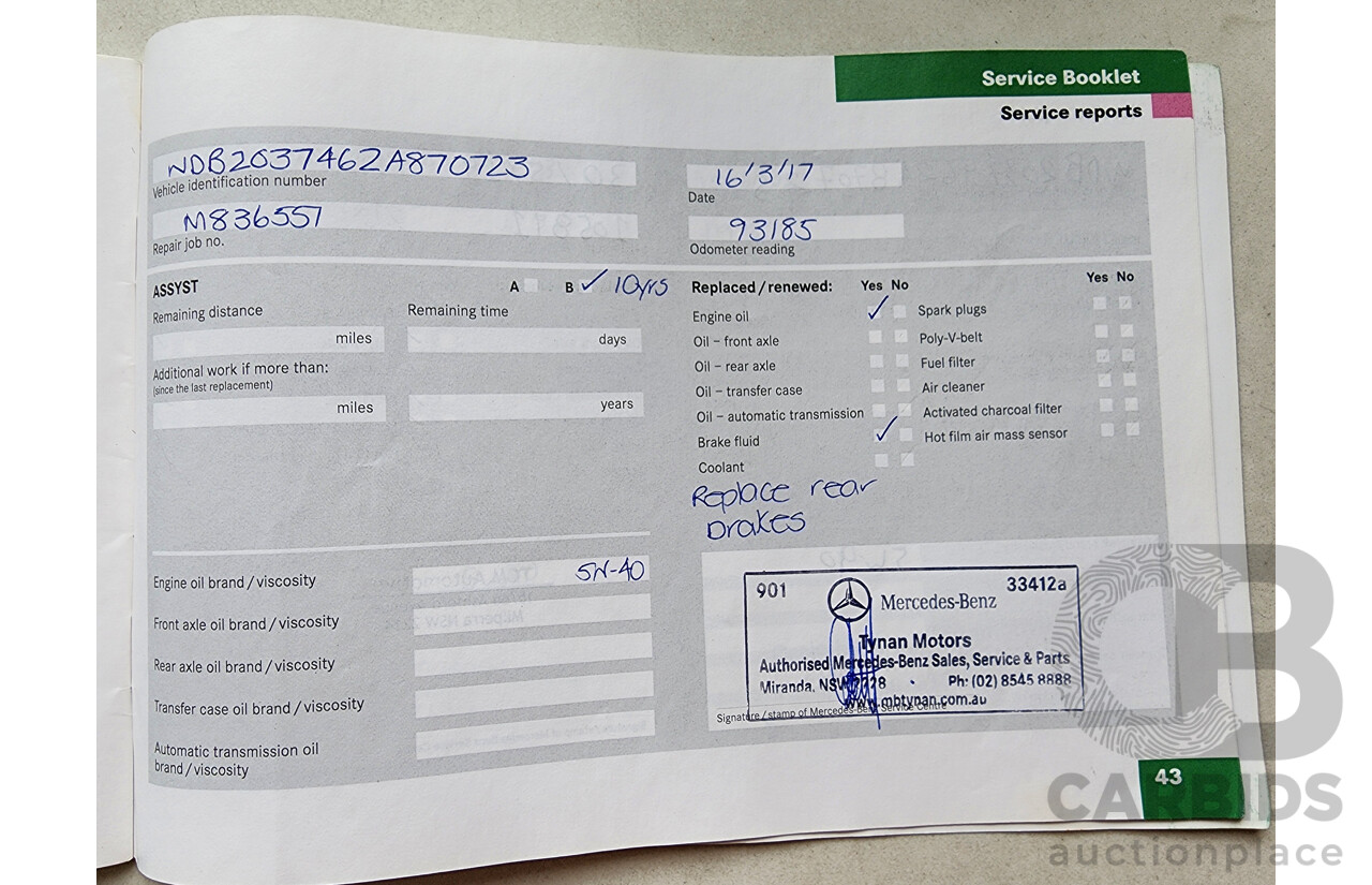 12/2005 Mercedes-Benz C180 Kompressor CL203 MY06 2d Coupe Black 1.8L