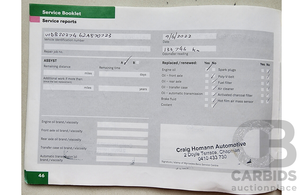 12/2005 Mercedes-Benz C180 Kompressor CL203 MY06 2d Coupe Black 1.8L