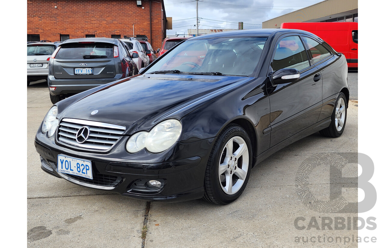 12/2005 Mercedes-Benz C180 Kompressor CL203 MY06 2d Coupe Black 1.8L