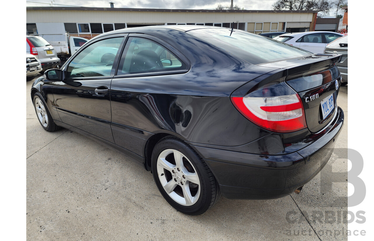 12/2005 Mercedes-Benz C180 Kompressor CL203 MY06 2d Coupe Black 1.8L