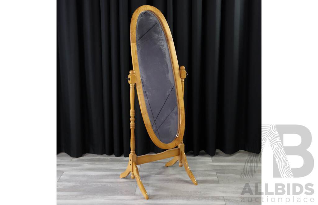 Modern Pine Cheval Mirror