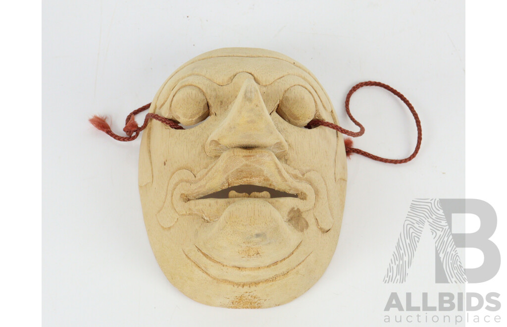 RETURNED to VENDORCollection Four Vintage Hand Carved Wooden Balinese Monkey Masks