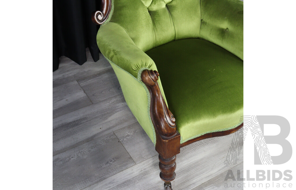 Vintage Single Mahogany Grandfather Armchair