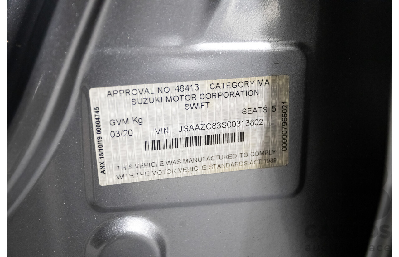 03/2020 Suzuki Swift GL NAVI AL 5D Hatchback Premium Silver Metallic 1.2L