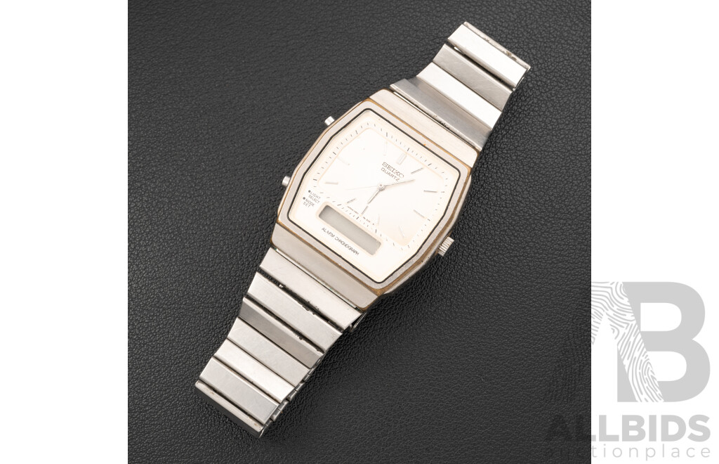 Seiko Quartz Alarm Chronograph Vintage Analogue/digital Watch, H601-5400