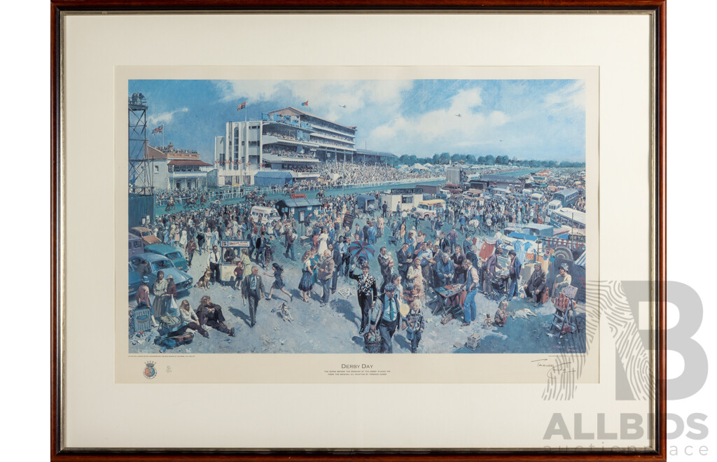 Terence Cuneo (20th Century, British, 1907-1996), Derby Day, Signed and Limited Editioned Reproduction Colour Print After Original Commemoration 200th Running of Derby, June 6, 1979, 69 x 92 cm (frame)