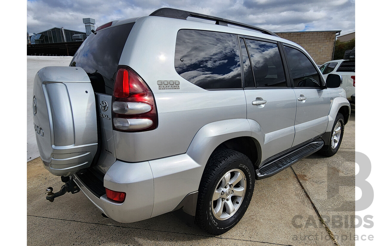 8/2007 Toyota Landcruiser Prado GXL (4x4) KDJ120R MY07 4d Wagon Silver 3.0L