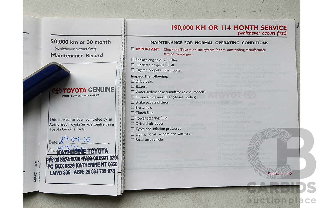 8/2007 Toyota Landcruiser Prado GXL (4x4) KDJ120R MY07 4d Wagon Silver 3.0L