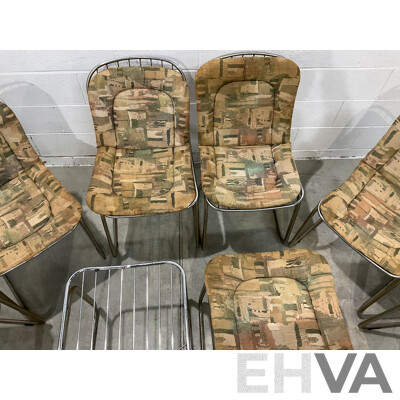 Set of Eight Italian Gastone Rinaldi Style Chrome Wire Cantilevered Dining Chairs (87 X 65 X 46cm) - Lot of 8