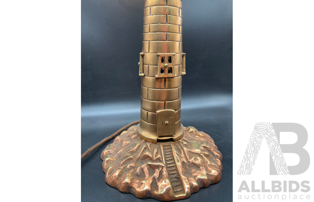 Mid Century Brass Lighthouse Form Table Lamp