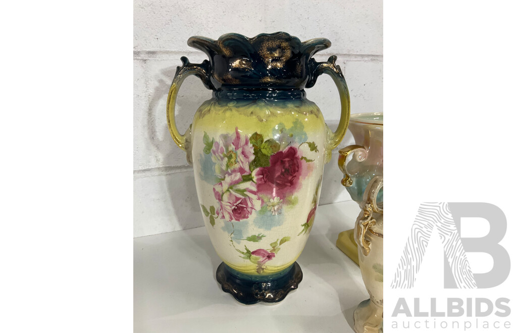 Victorian Ceramic Vases, Australian Pottery MINGAY Vase - Lot of 4