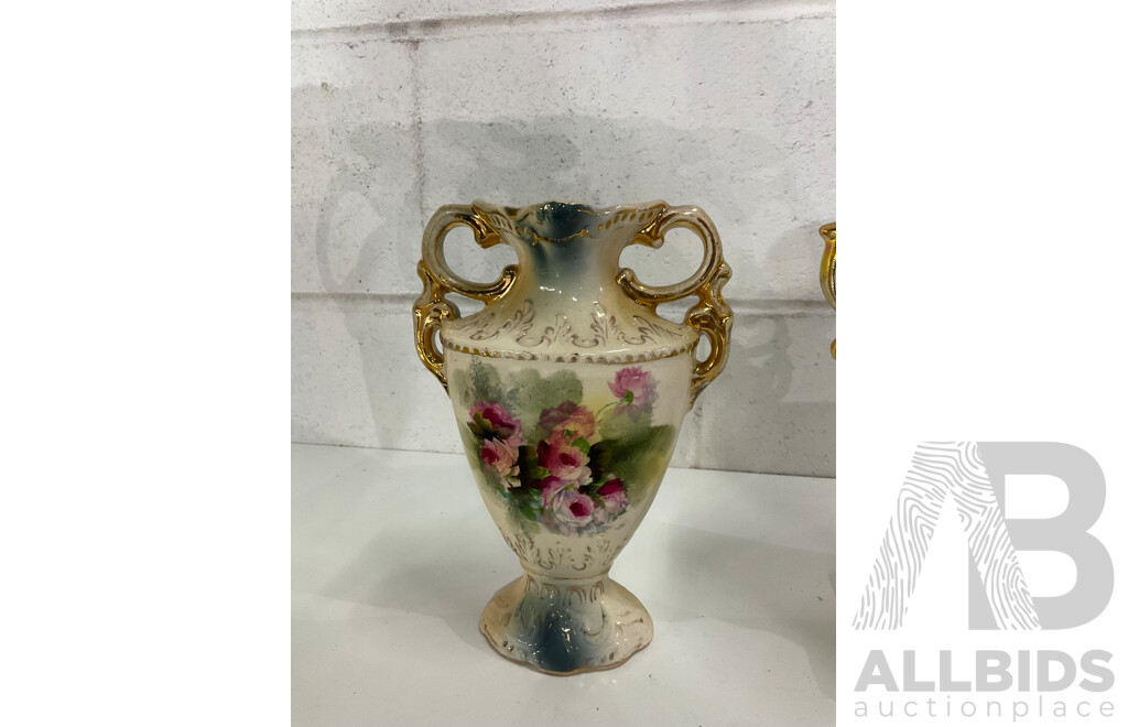 Victorian Ceramic Vases, Australian Pottery MINGAY Vase - Lot of 4