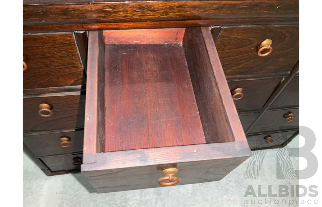 Korean Elm Apothecary Chest of Sixteen Drawers