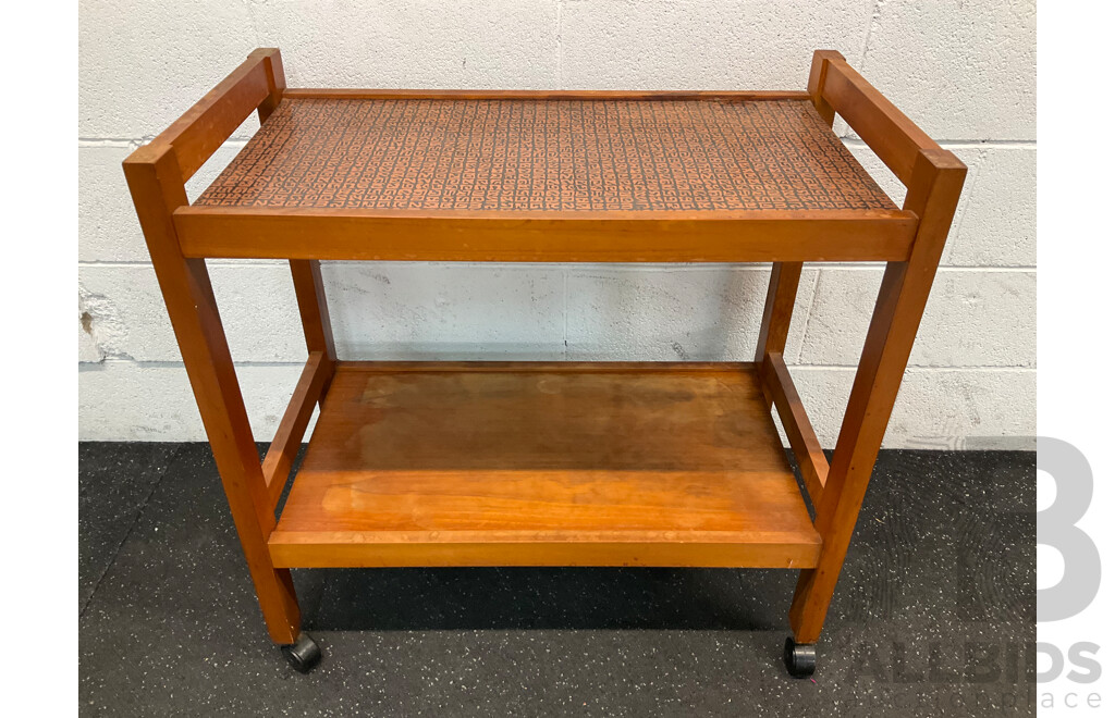 Mid 20th Century Copper Top Drinks Trolley