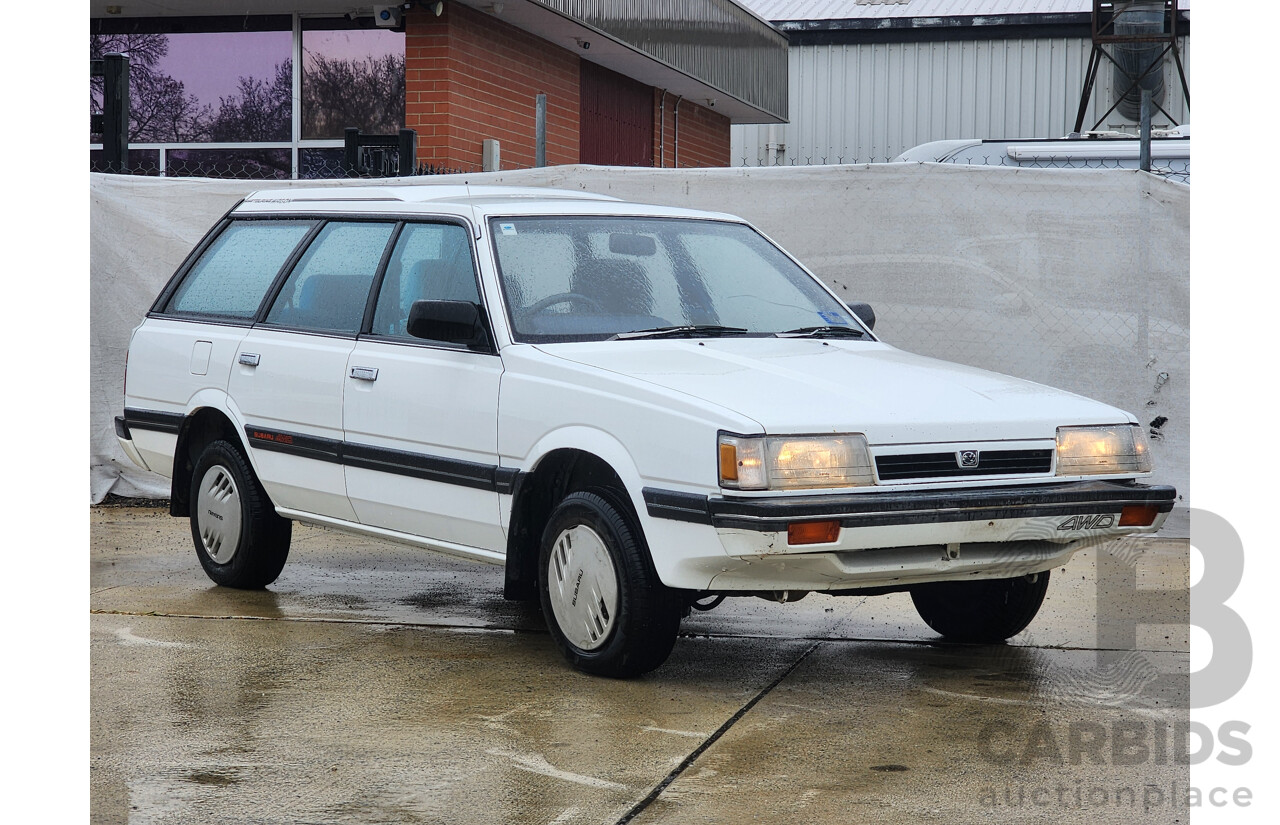 6/1989 Subaru GL Touring (4wd)  4d Wagon White 1.8L