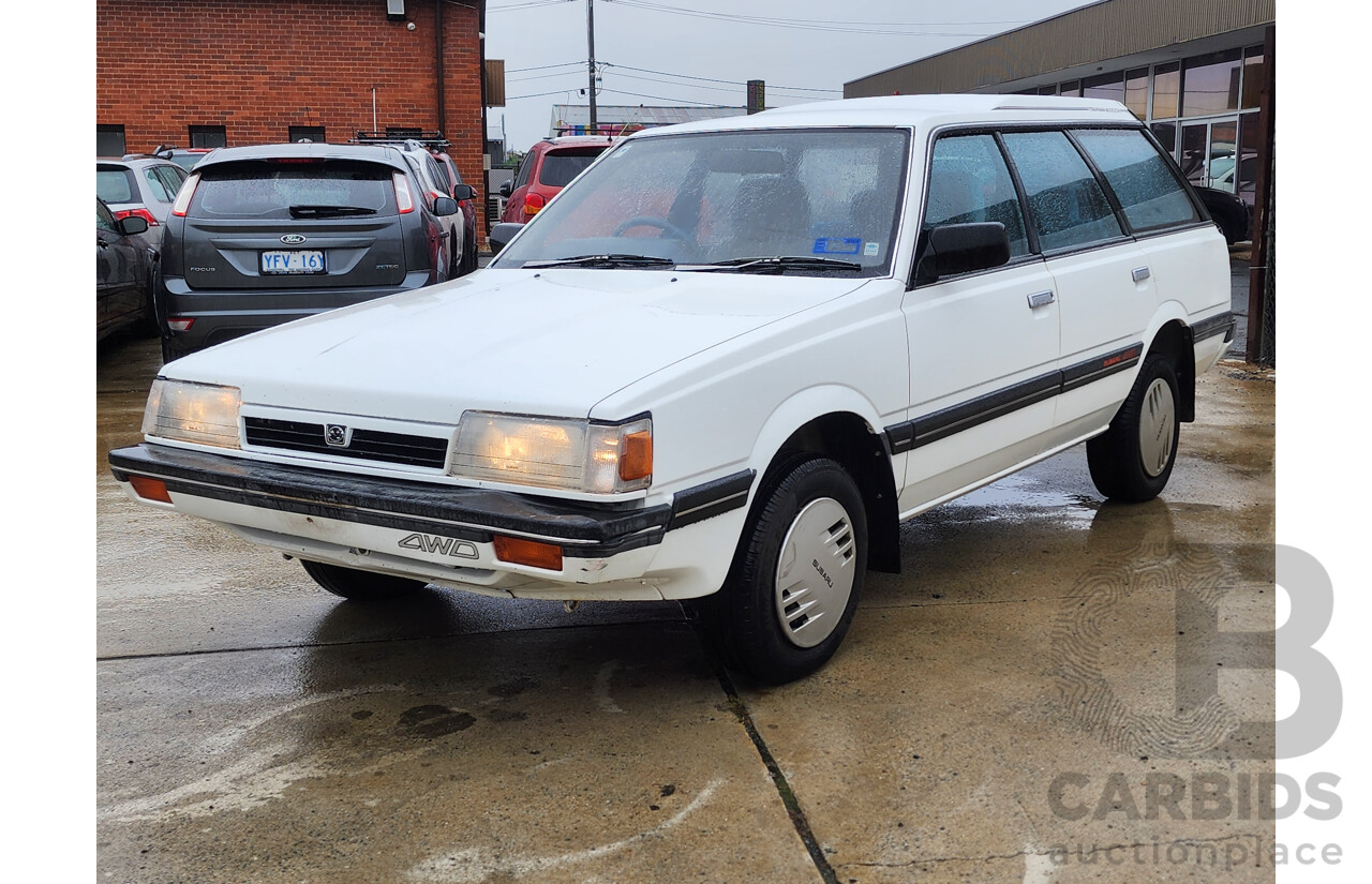 6/1989 Subaru GL Touring (4wd)  4d Wagon White 1.8L