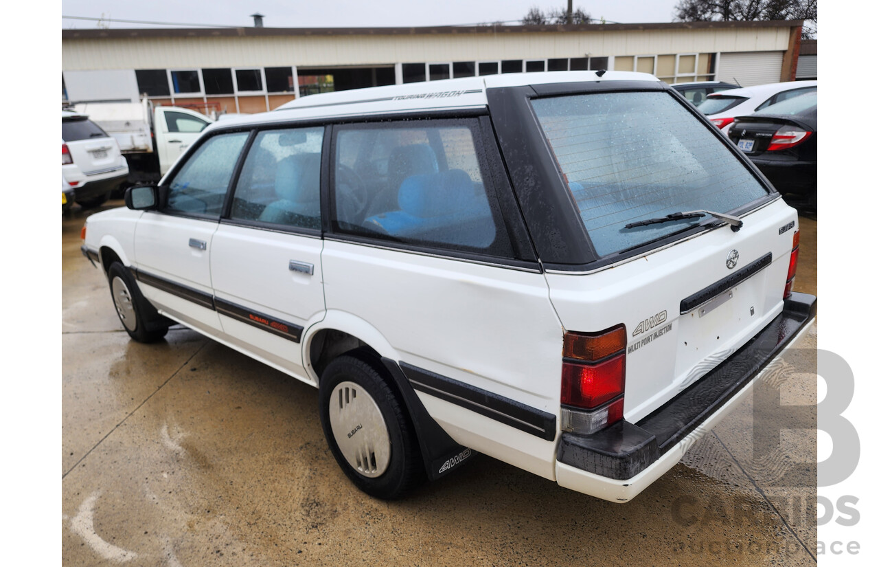 6/1989 Subaru GL Touring (4wd)  4d Wagon White 1.8L