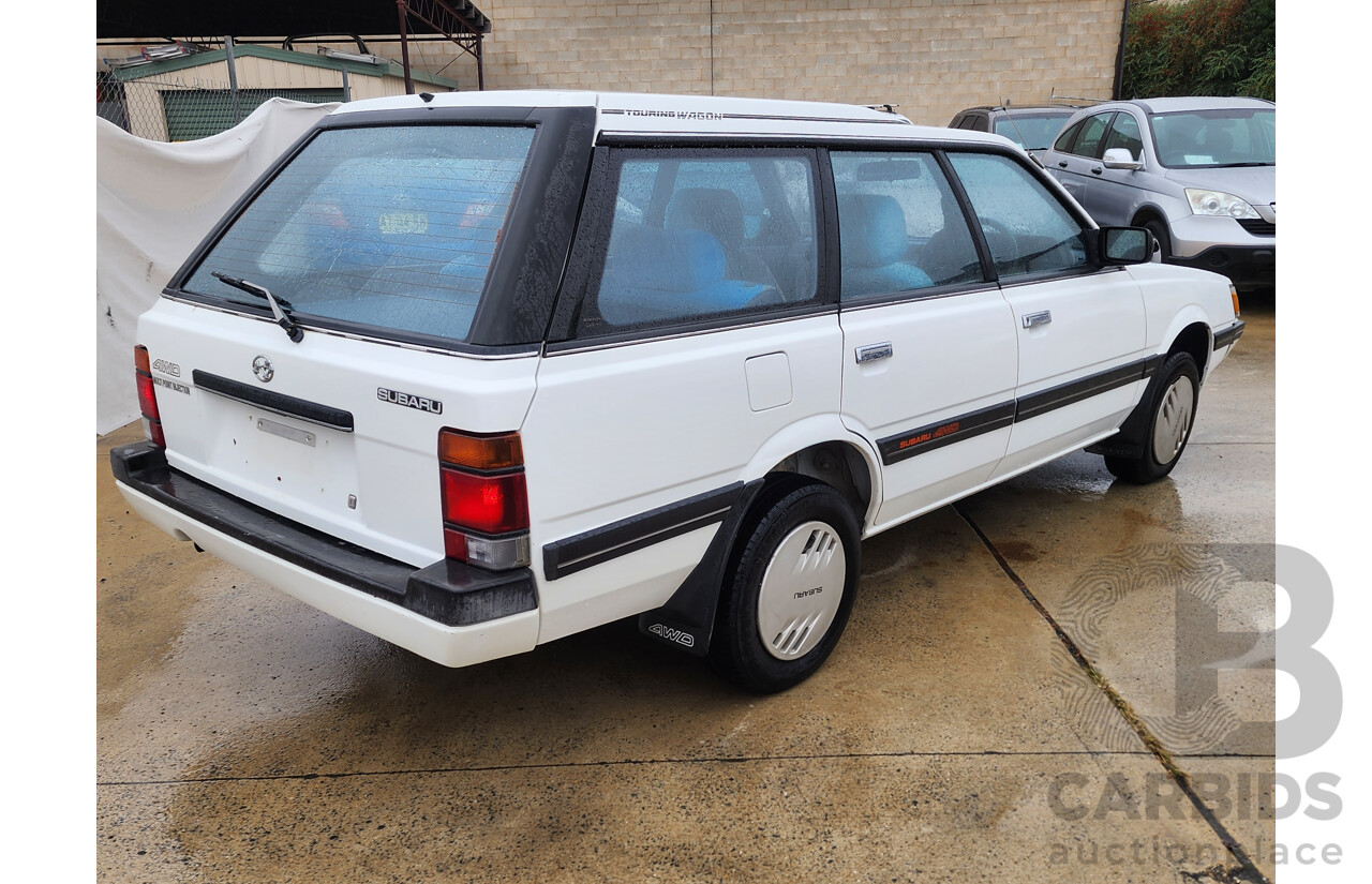 6/1989 Subaru GL Touring (4wd)  4d Wagon White 1.8L