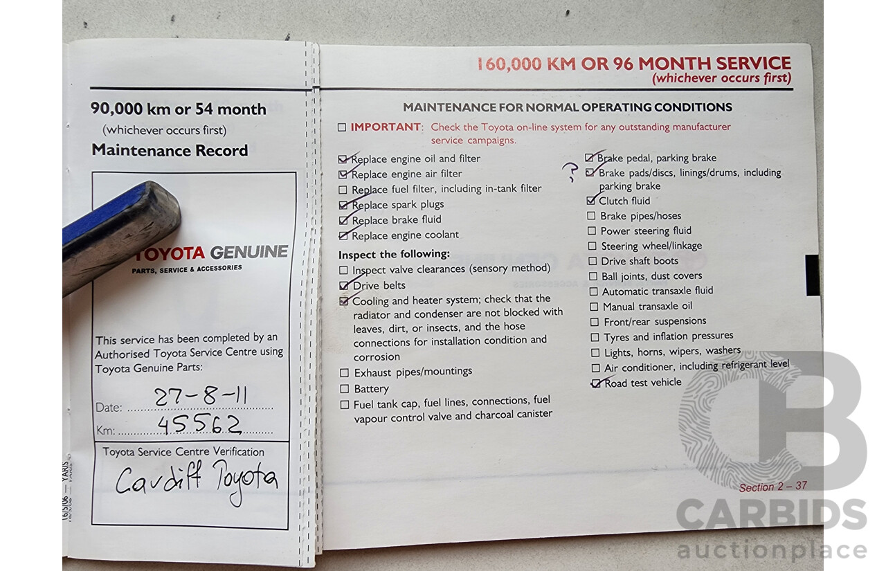 7/2006 Toyota Yaris YRS NCP93R 4d Sedan Blue 1.5L