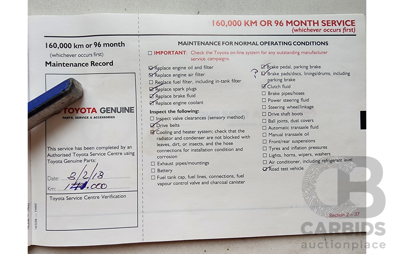 7/2006 Toyota Yaris YRS NCP93R 4d Sedan Blue 1.5L