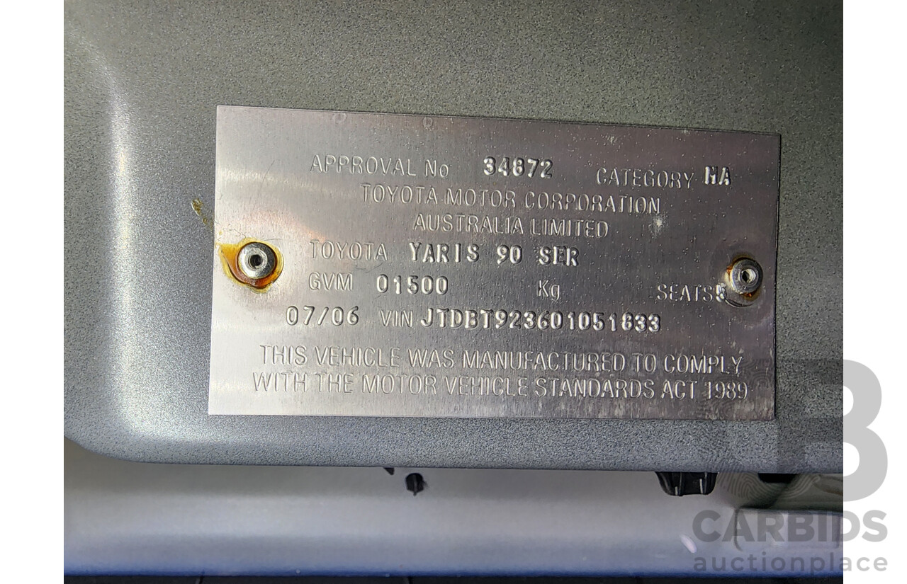 7/2006 Toyota Yaris YRS NCP93R 4d Sedan Blue 1.5L