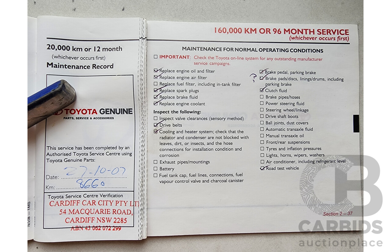 7/2006 Toyota Yaris YRS NCP93R 4d Sedan Blue 1.5L