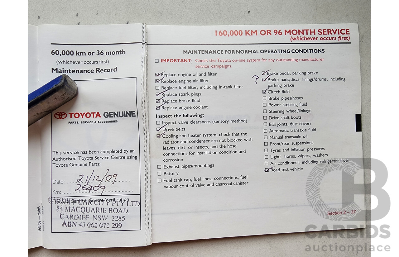 7/2006 Toyota Yaris YRS NCP93R 4d Sedan Blue 1.5L