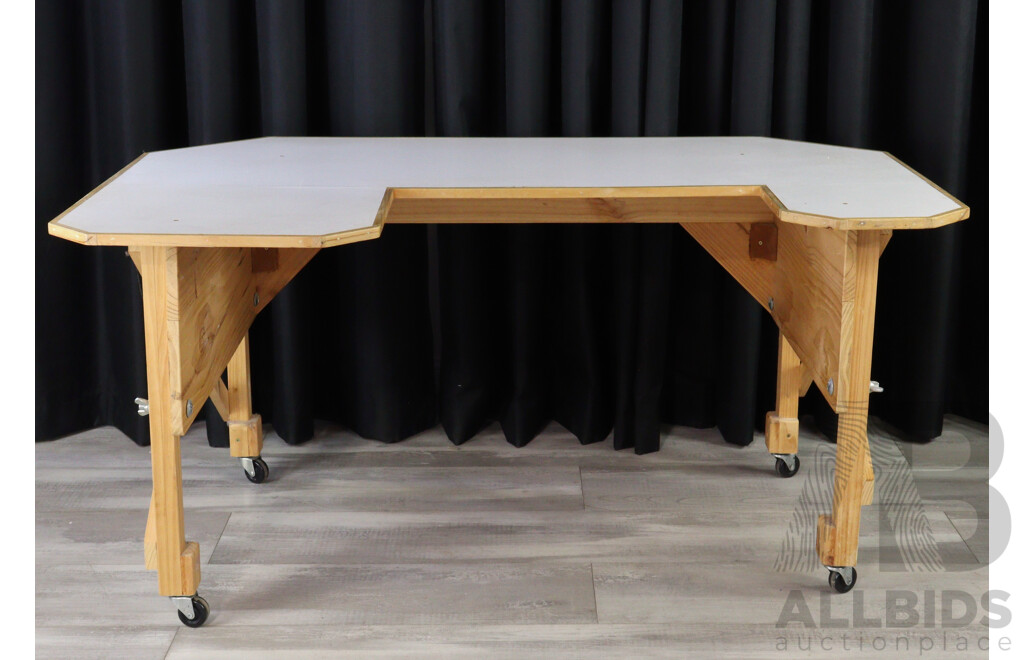 Modern Timber Desk With Laminate Top