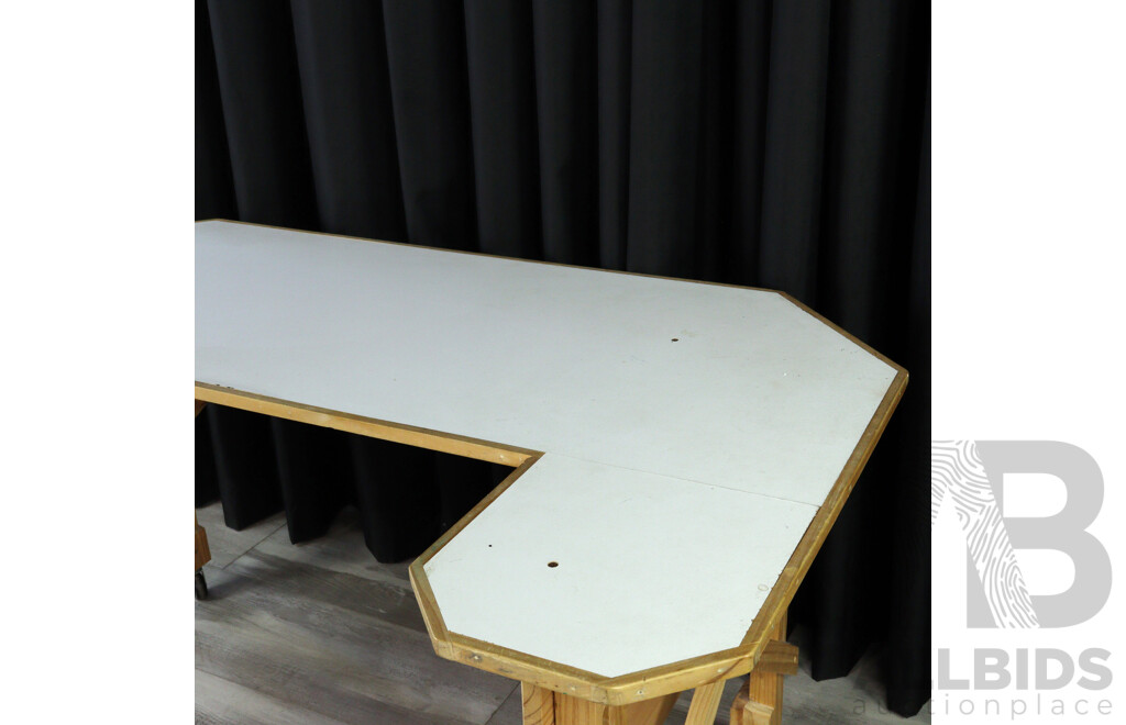 Modern Timber Desk With Laminate Top