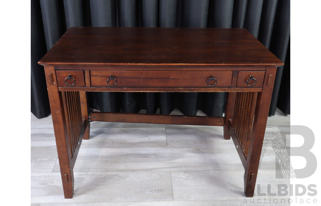 Modern Timber Three Drawer Desk