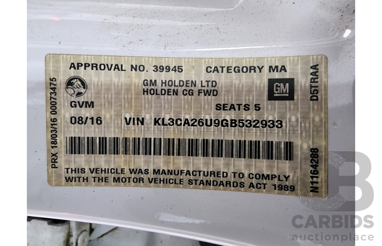 8/2016 Holden Captiva 5 (fwd) CG MY16 4d Wagon White 2.4L