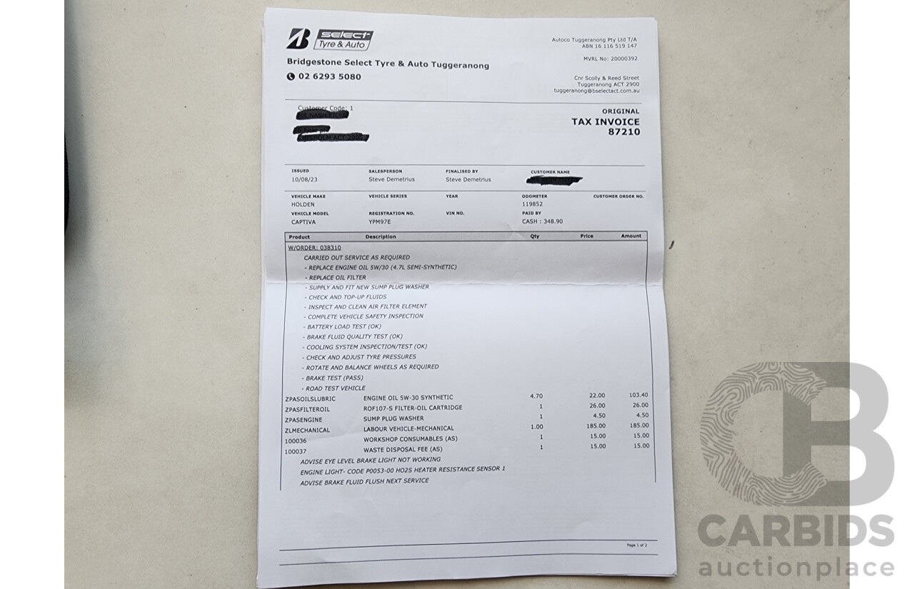 8/2016 Holden Captiva 5 (fwd) CG MY16 4d Wagon White 2.4L