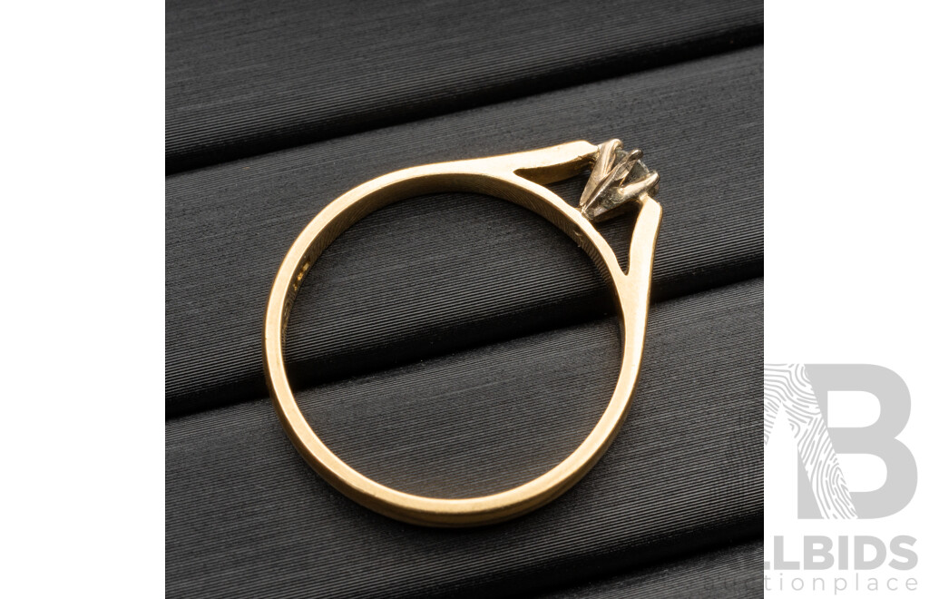 18ct Vintage Diamond Solitiare Ring, Est TDW 0.08ct, Size R, 3.14 Grams