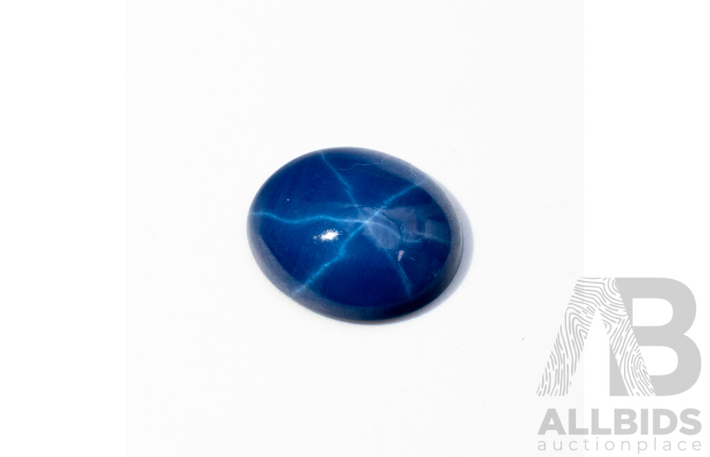 Star Sapphire, Mid Blue, Oval Cabochon, 6.70ct