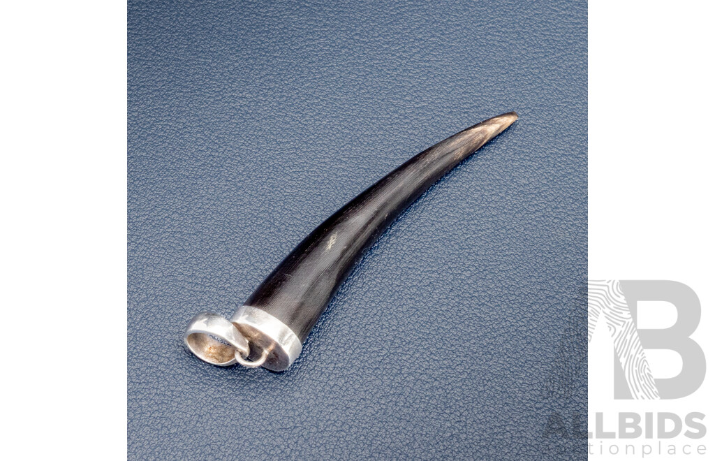 925 Sterling Silver Bone Pendant