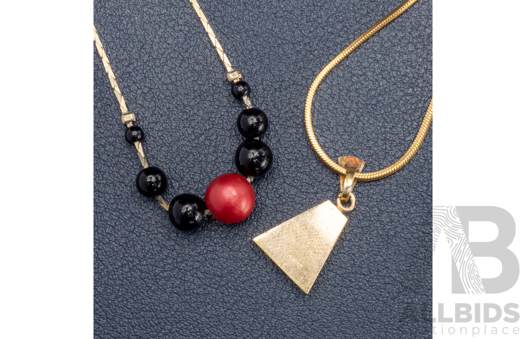 Gold Plated Base Metal Necklaces - Lot of 2