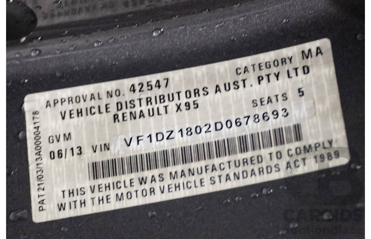 3/2013 Renault Megane RS 265 CUP X95 3d Hatchback Grey 2.0L - Turbo