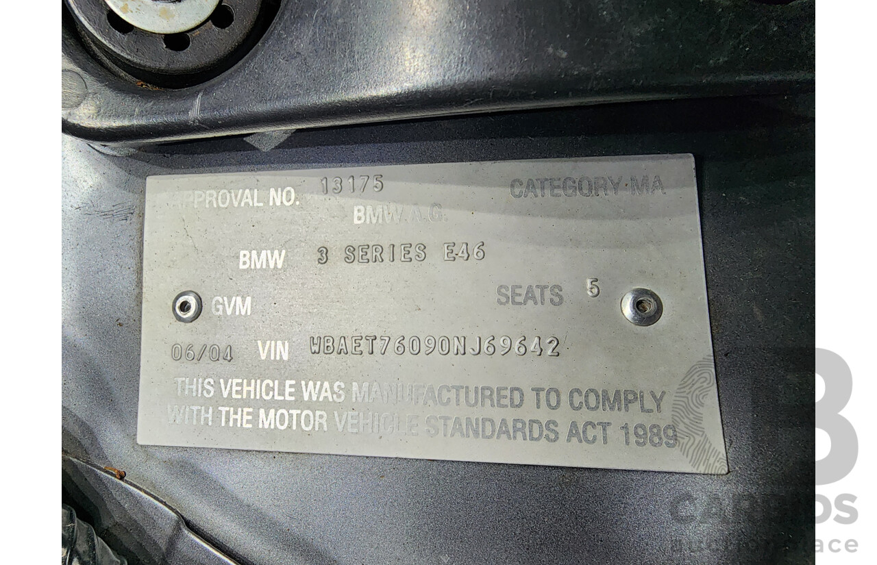 6/2004 Bmw 3 18i E46 4d Sedan Grey 2.0L