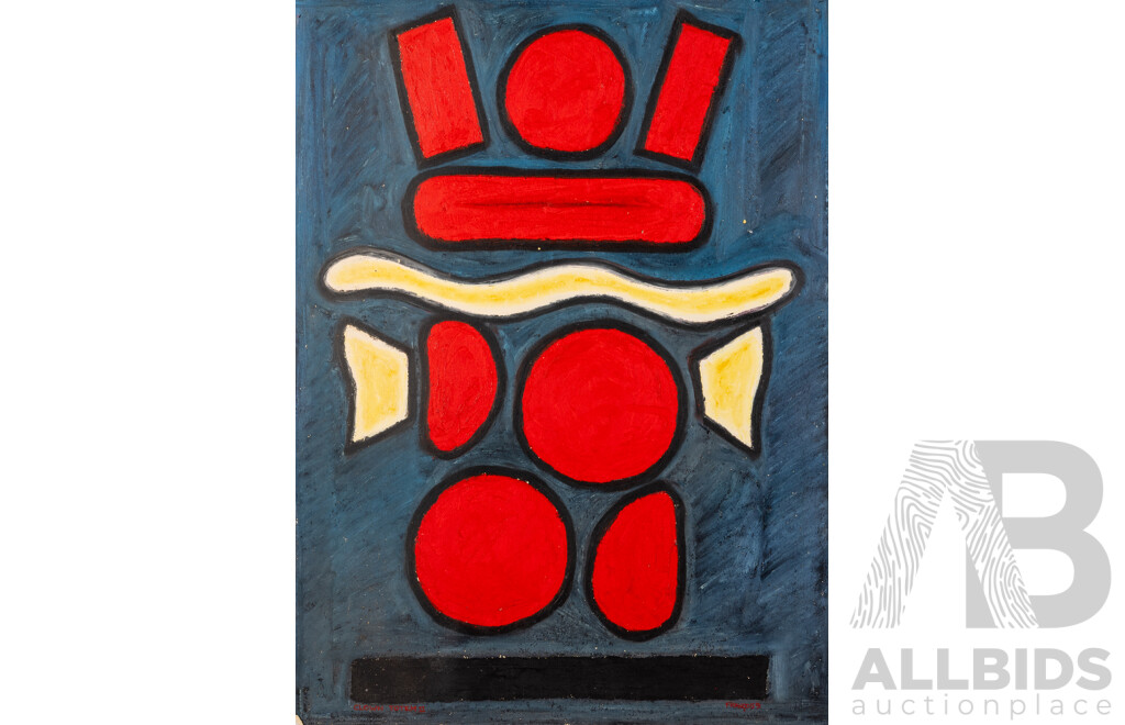 Francois (20th Century, Working c1990s), Clown's Illusion, Shining Thru & Clown Totem I, II & III, Original Oils on Heavy Card, Wonderful Selection of Clown Related Original Works, 77 X 57 Cm (largest) (5)