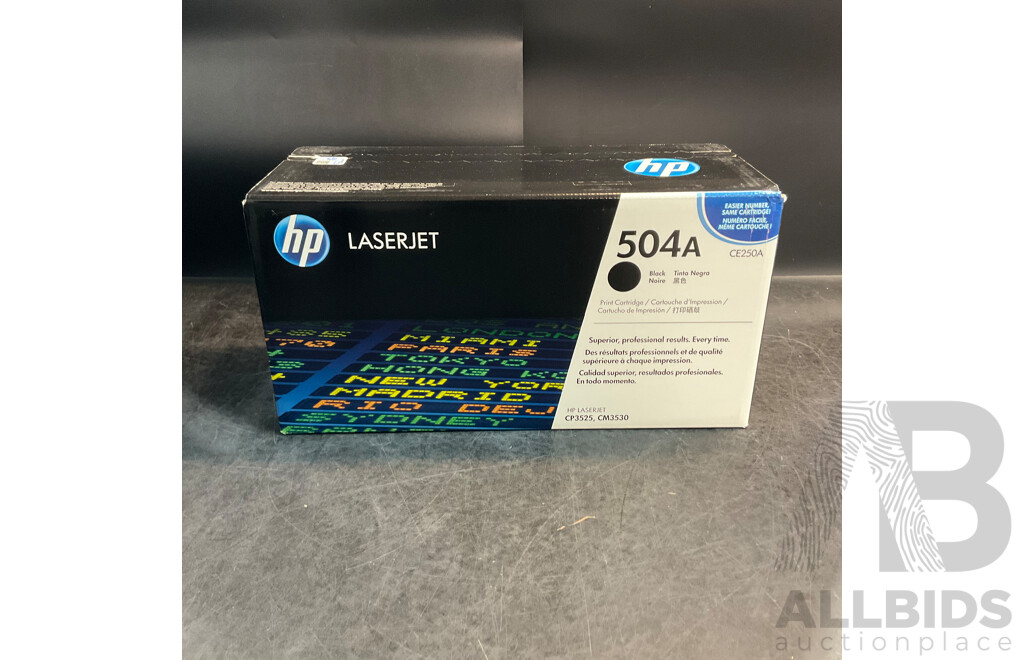 Assorted HP Toner Cartridges - CE252A/CE251A/504A/304A - Lot of 8